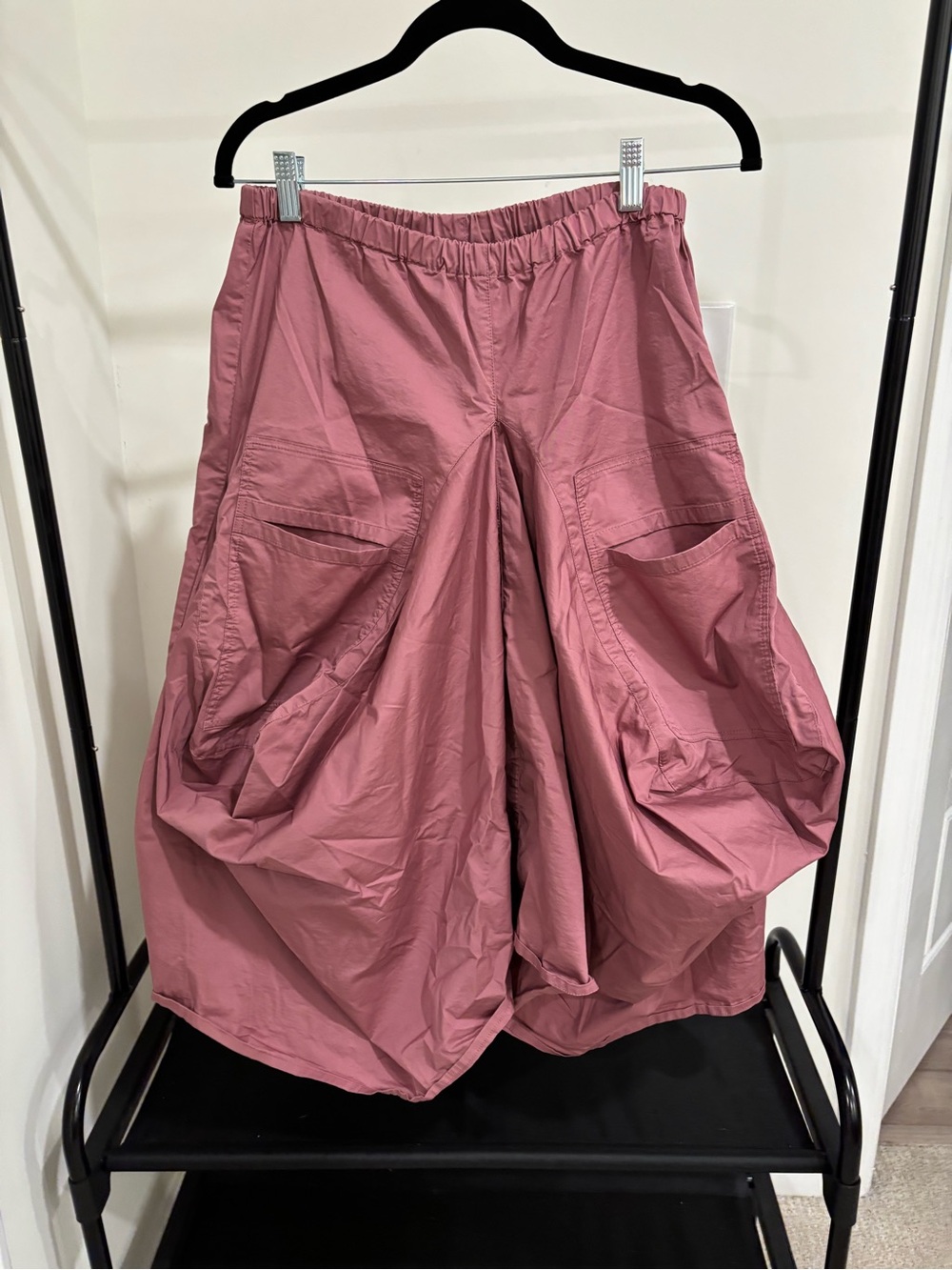 Yuvita Drape Large Pocket Midi Blush Skirt